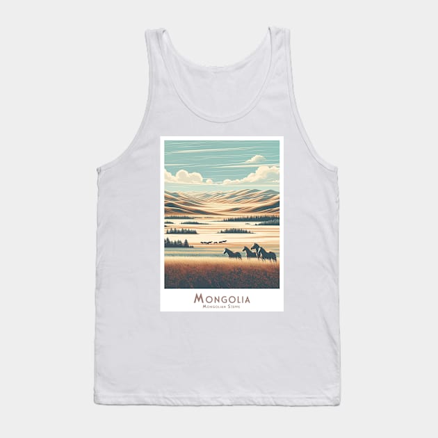 Majestic Mongolia - Monglian Steppe Tank Top by POD24